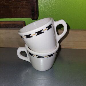 Set of 2 Vintage Buffalo China Coffee Mugs Industrial Strength Mid-20th Century